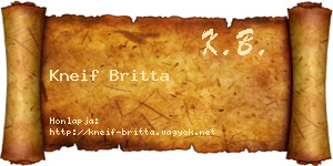 Kneif Britta névjegykártya